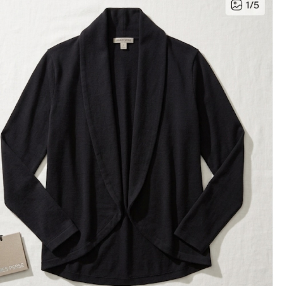 Title: James Perse Black Shawl Collar Cardigan S- Minimalist Capsule Wardrobe